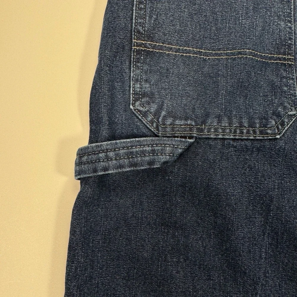 Wrangler Authentics Fleece Lined Carpenter Jeans Mens 32x29 Blue Winter Workwear